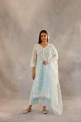 Neelkamal - Mint Green Embroidered Suit Set.