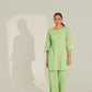 Green Chikankari Summer Co-ord Set.