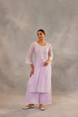 Aparajita - Lavender Embroidered Suit Set.