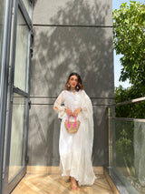Mehak Jain in  Aseem Ivory White Embroidered Straight Suit Set