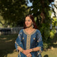 Jasnoor Anand in  Gul- Blue Embroidered Chanderi Suit Set