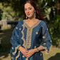 Jasnoor Anand in  Gul- Blue Embroidered Chanderi Suit Set