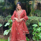 Heena Sachdeva in Rust Chanderi Suit Set