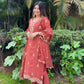 Heena Sachdeva in Rust Chanderi Suit Set