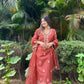Heena Sachdeva in Rust Chanderi Suit Set