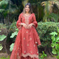 Heena Sachdeva in Rust Chanderi Suit Set