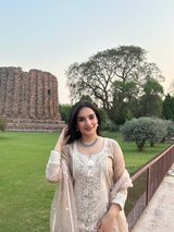 Nandita Miglani in Hazel Beige Chanderi Suit Set