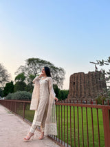 Nandita Miglani in Hazel Beige Chanderi Suit Set