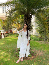 Jasnoor Anand in Aseem Ivory White Embroidered Straight Suit Set