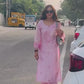 Jasmin Bhasin in KIARA - Pink Chanderi Suit Set