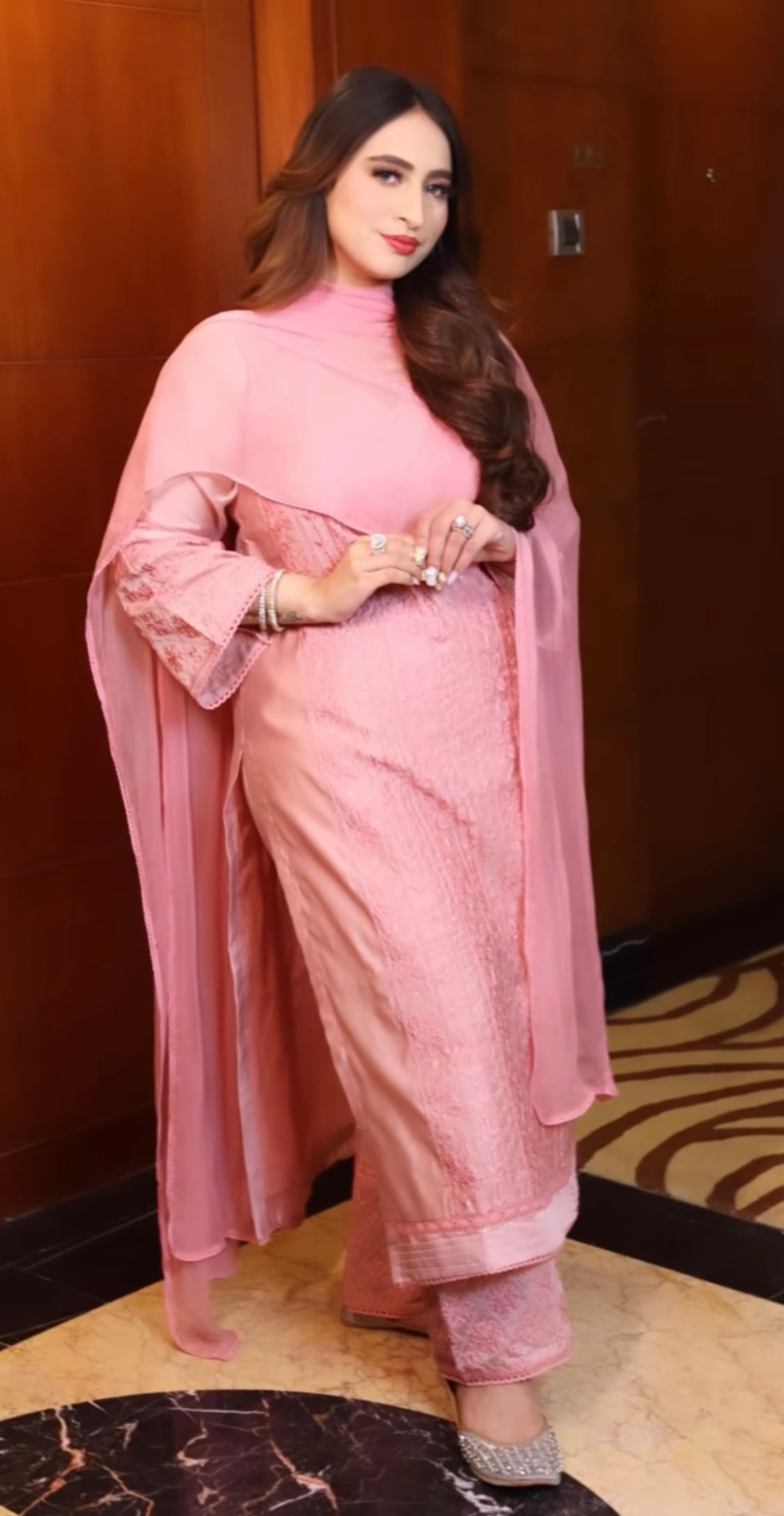 Noor Sehgal in Rustic Pink Chanderi Suit set