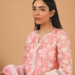 Floral Peach Chanderi Suit Set