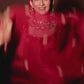 Srishti Takkar in Sunehri Maroon Sharara Set