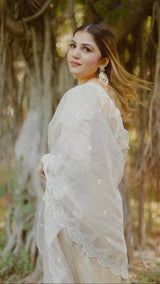 Priyanka Kamboj in Hazel Beige Chanderi Suit Set