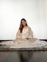 Shreya Lakhani in Hazel Beige Chanderi Suit Set