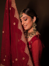 Srishti Takkar in Sunehri Maroon Sharara Set