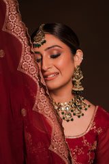 Srishti Takkar in Sunehri Maroon Sharara Set