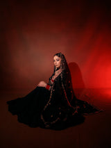 Srishti Takkar in Sunehri Black Lehenga Set