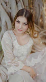 Priyanka Kamboj in Hazel Beige Chanderi Suit Set