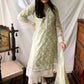 Abida Fatima in Floral Green Chanderi Suit Set