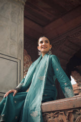 Dr. Taniya Bakshi in Pine Green Chanderi Silk Suit Set