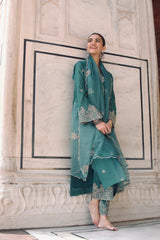 Dr. Taniya Bakshi in Pine Green Chanderi Silk Suit Set