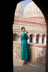 Dr. Taniya Bakshi in Pine Green Chanderi Silk Suit Set