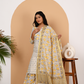 Yellow and Off White Cotton Salwar Set