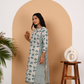 Teal and Off White Cotton A-Line Set