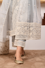 Silver Grey Chanderi Suit Set