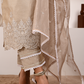 Hazel Beige Chanderi Suit Set