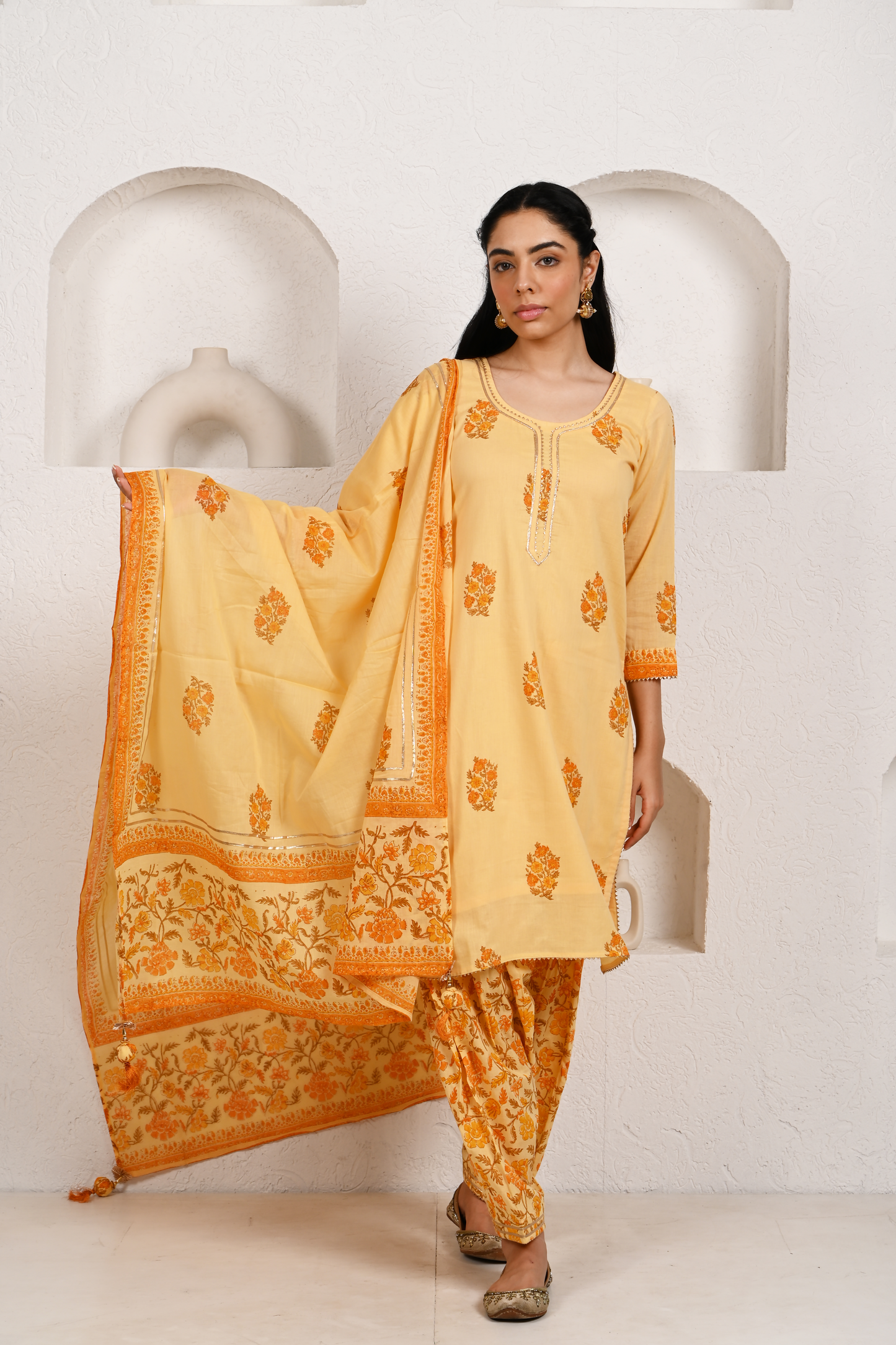 Soft Yellow Cotton Salwar Set