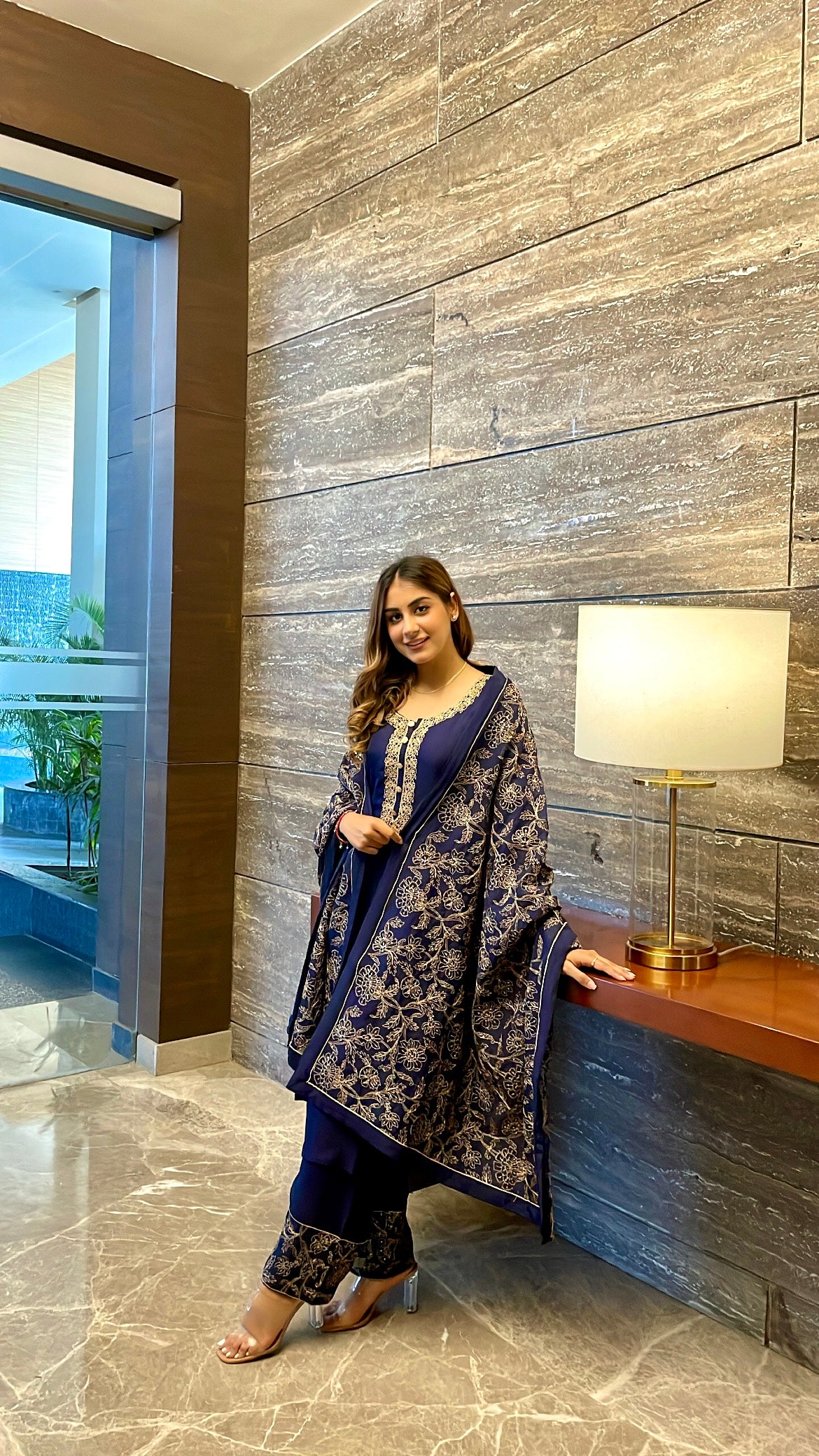 Ritika Singh in Sunehri Blue Suit Set