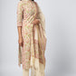 Floral Peach Cotton Suit Set