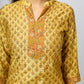 Gold Yellow Silk Chanderi Kurti Set