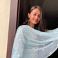 Riya Karamchandani in Tiffany Blue Chanderi Suit Set