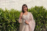Ritika Singh in Hazel Beige Chanderi Suit Set