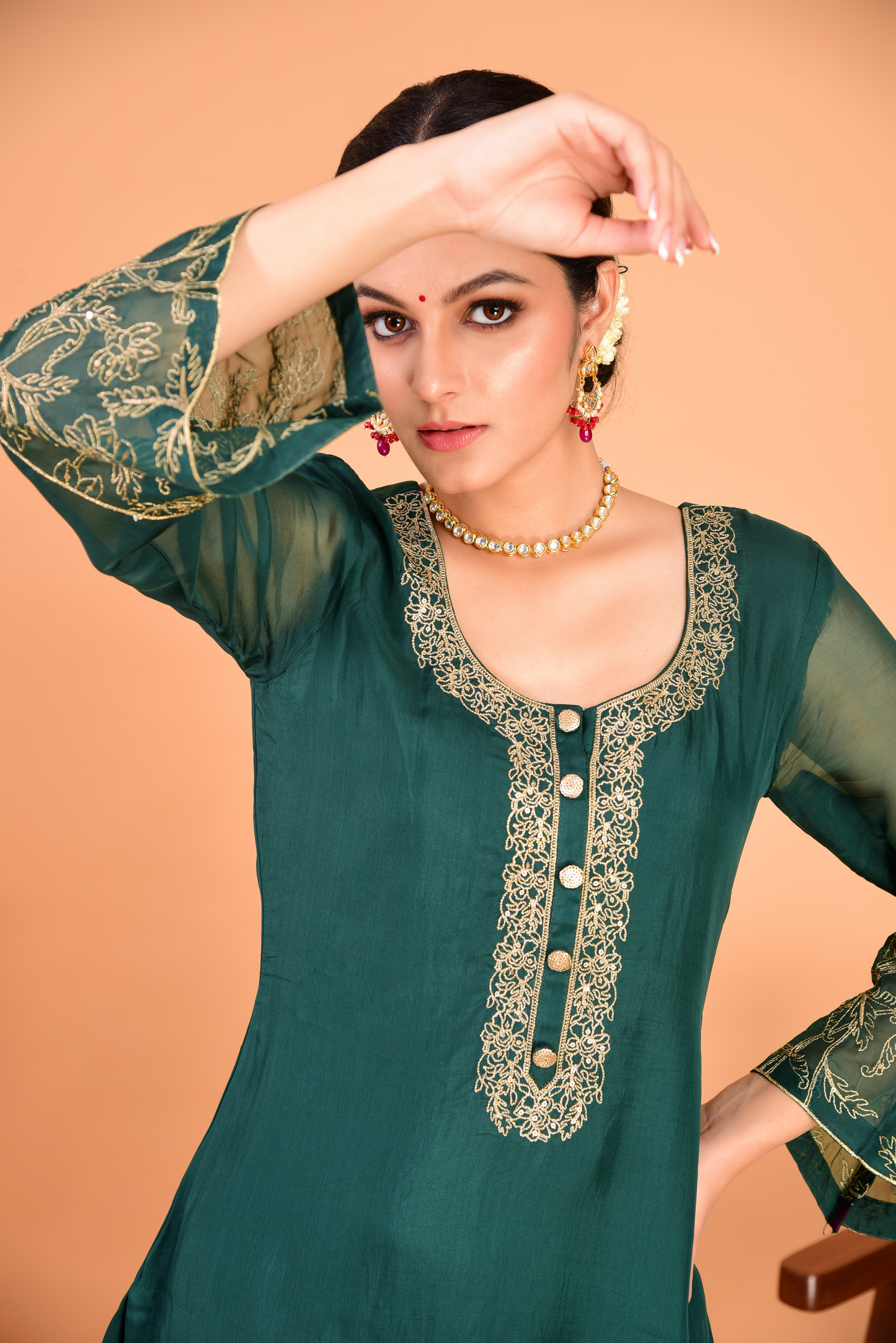 Sunehri Green Suit Set