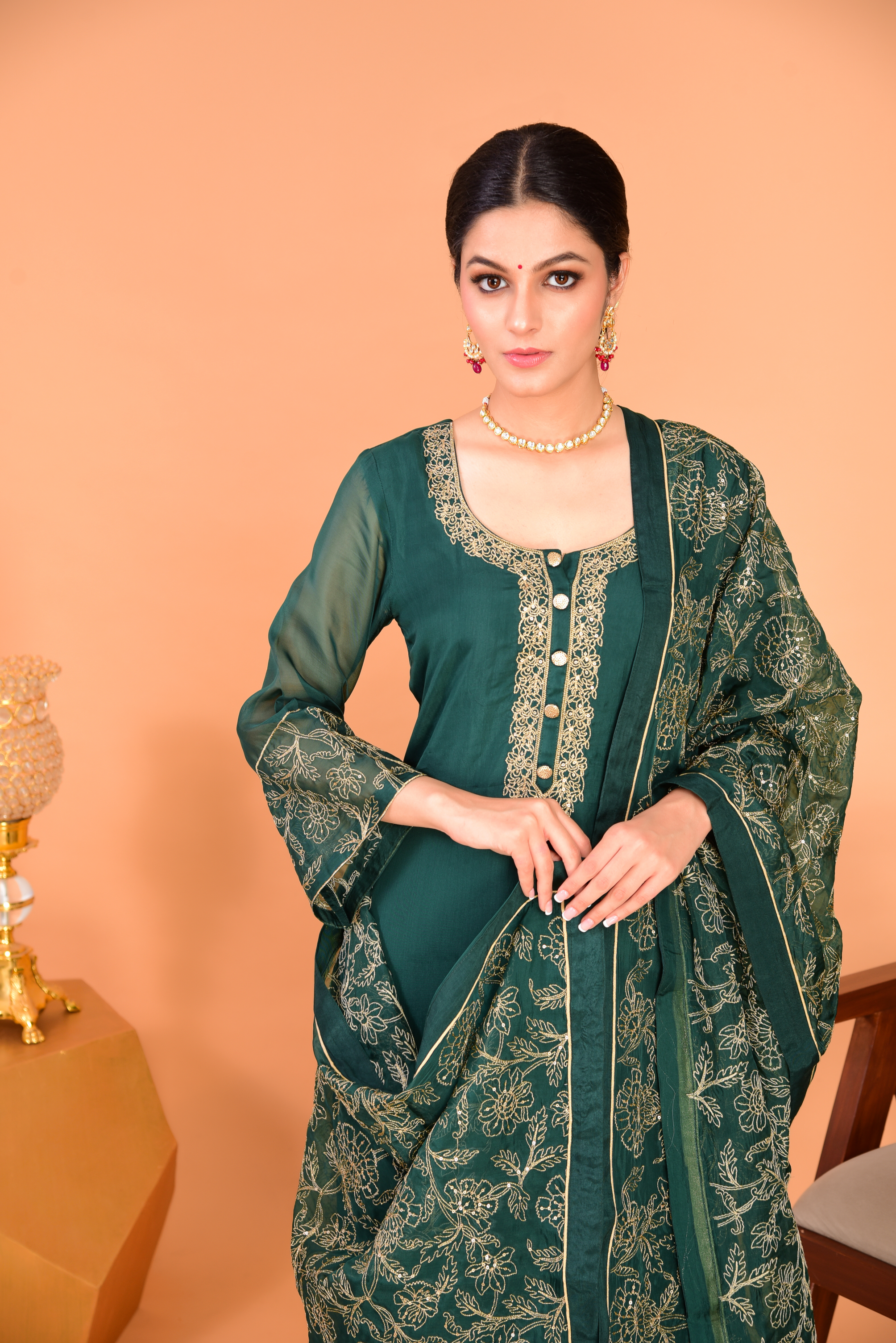 Sunehri Green Suit Set