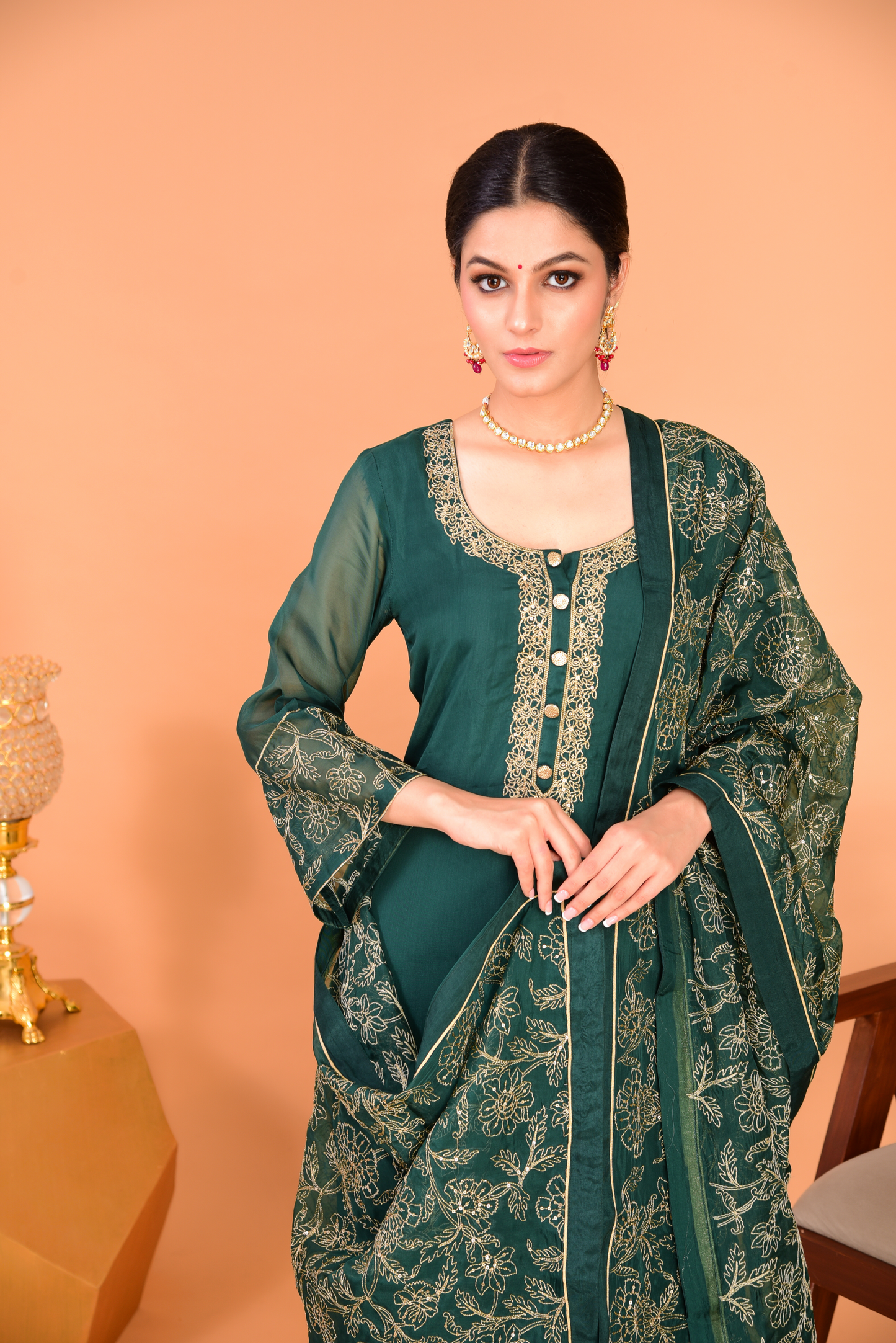 Sunehri Green Suit Set