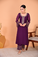 Sunehri Purple Suit Set
