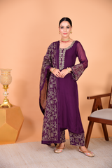 Sunehri Purple Suit Set