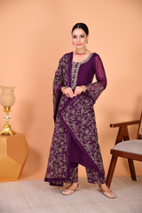 Sunehri Purple Suit Set