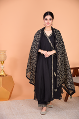 Sunehri Black Angrakha Anarkali Set