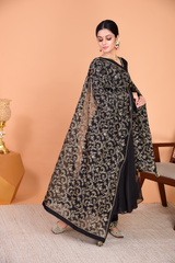 Sunehri Black Angrakha Anarkali Set