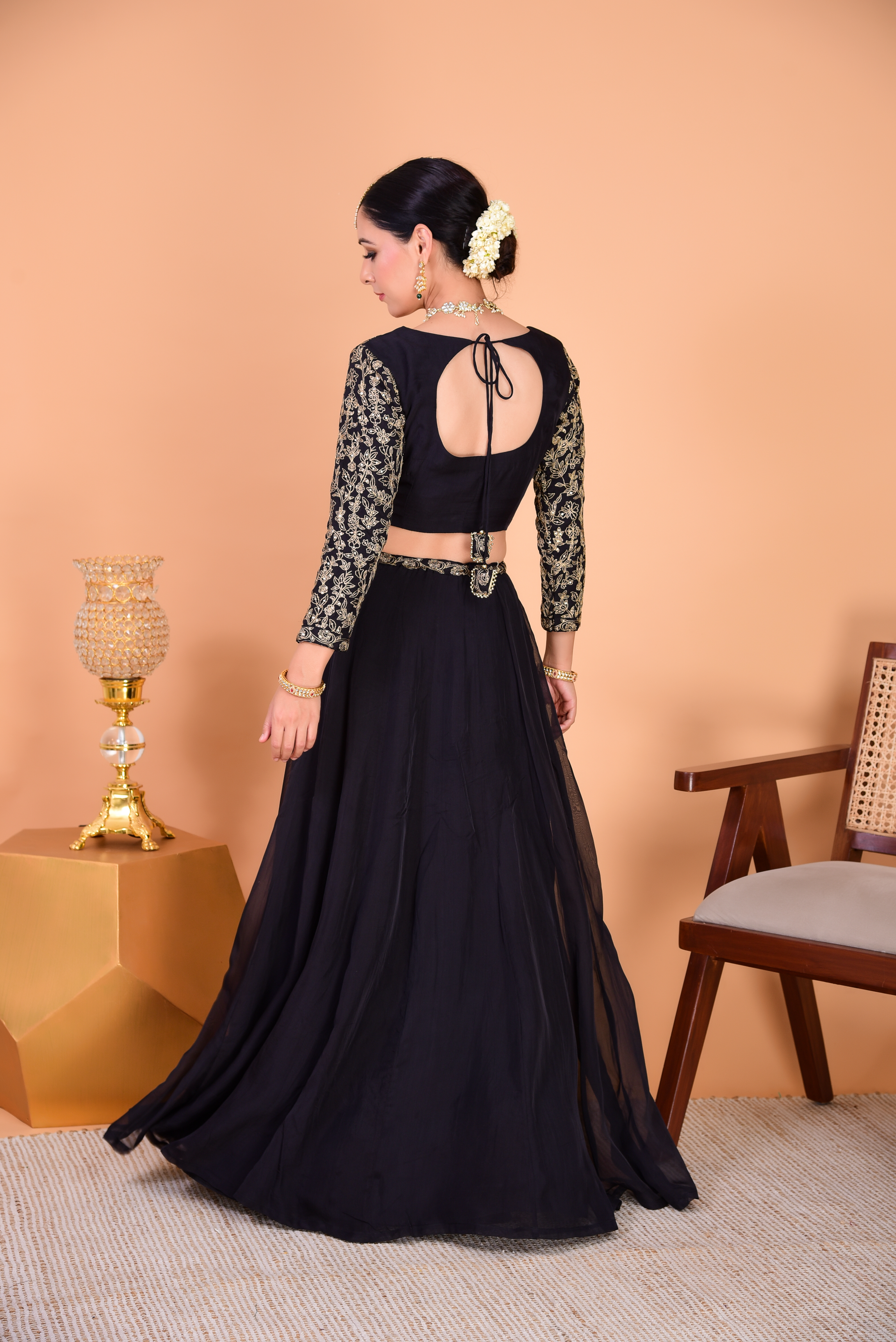 Buy Embroidered Semi Stitched Black Lehenga Choli Online at Best Prices in  India - JioMart.
