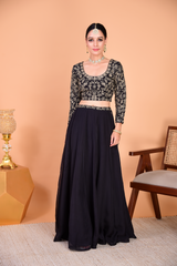 Sunehri Black Lehenga Set