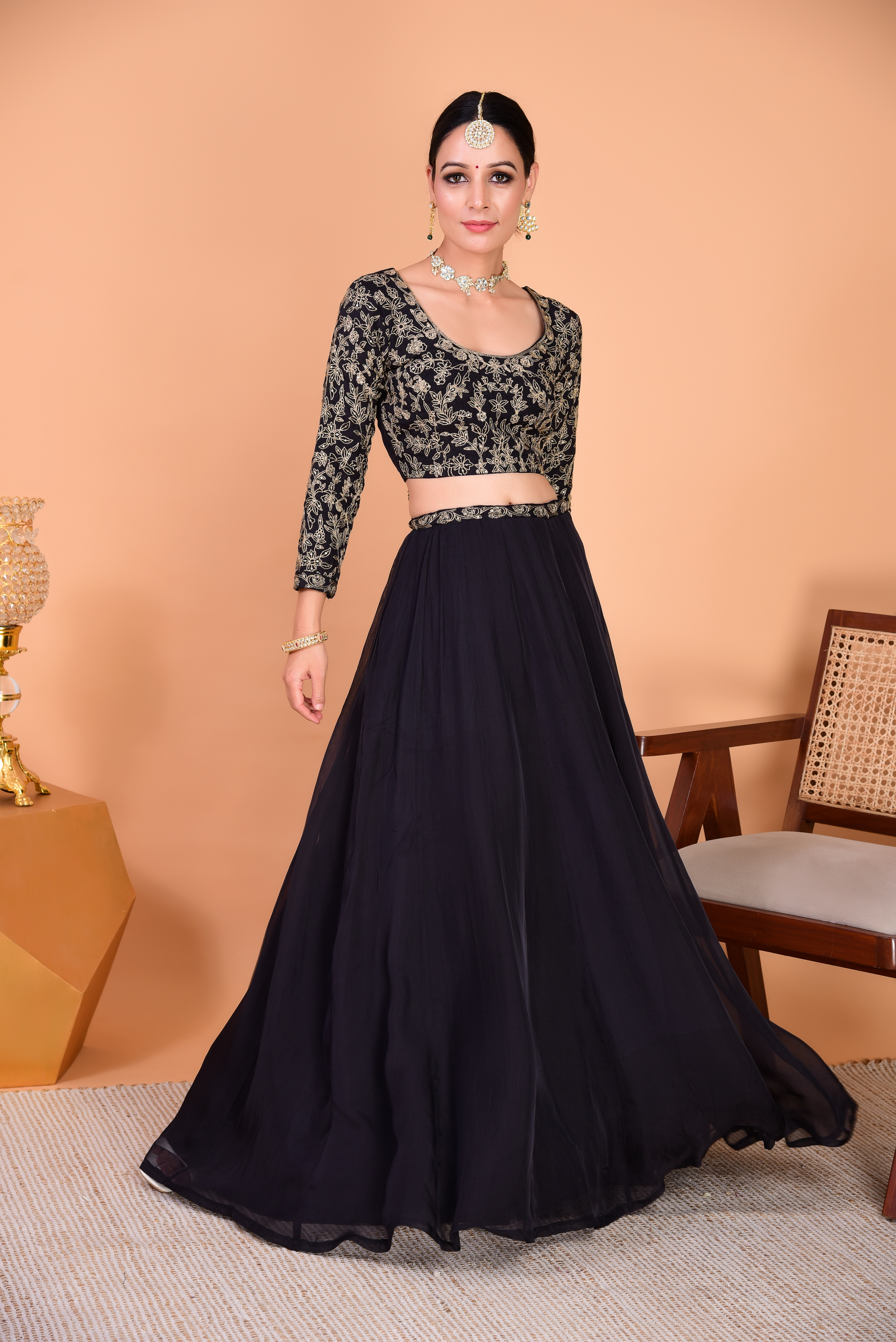Sunehri Black Lehenga Set