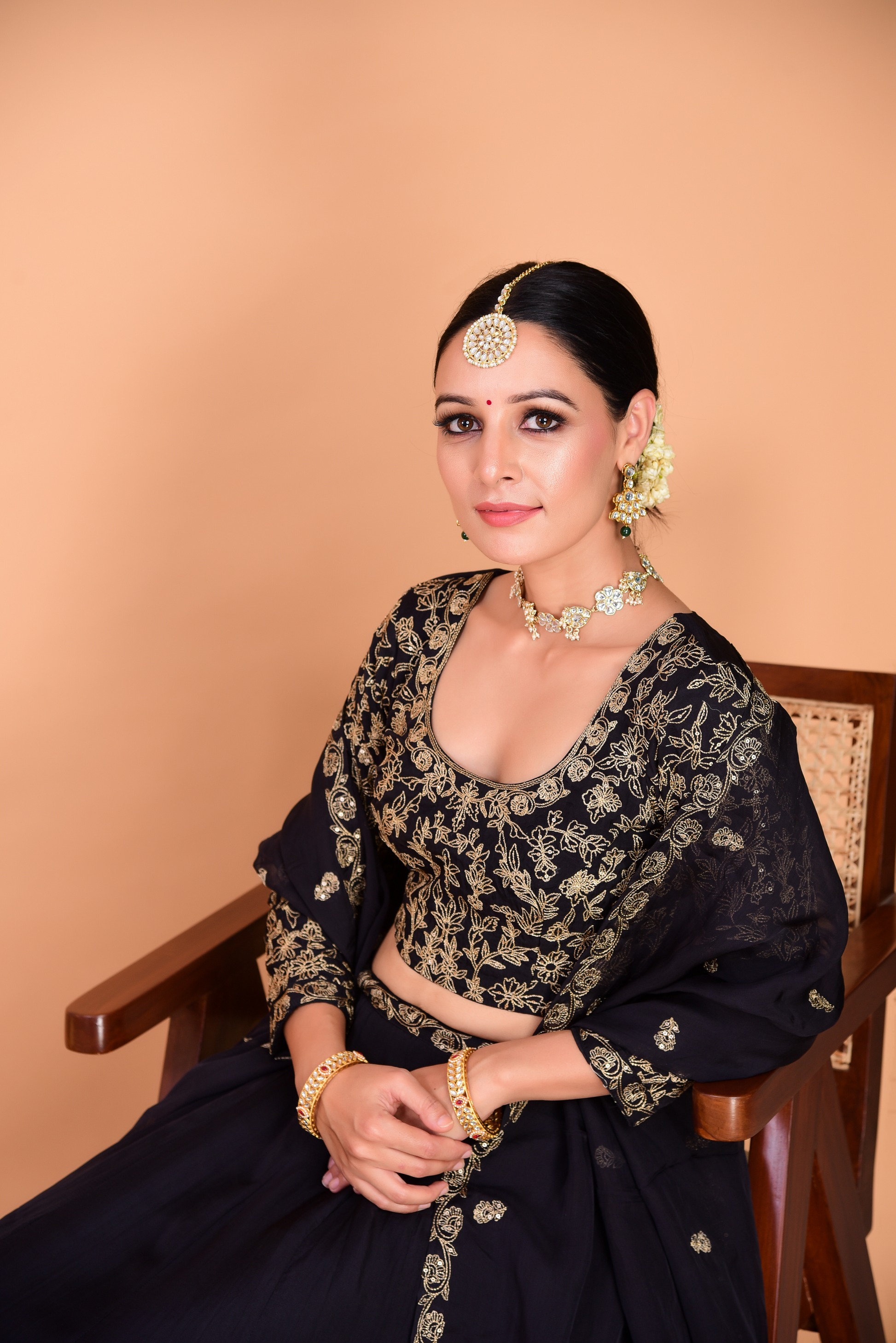 Sunehri Black Lehenga Set