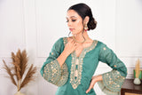 Pine Green Chanderi Silk Suit Set